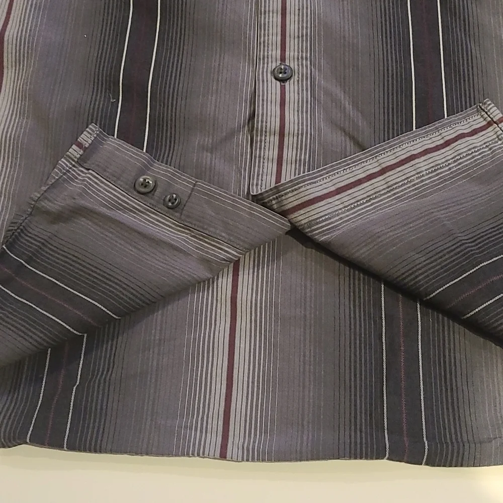 3/$20 Joseph Abboud Gray Stripe Button-Up Dress Shirt